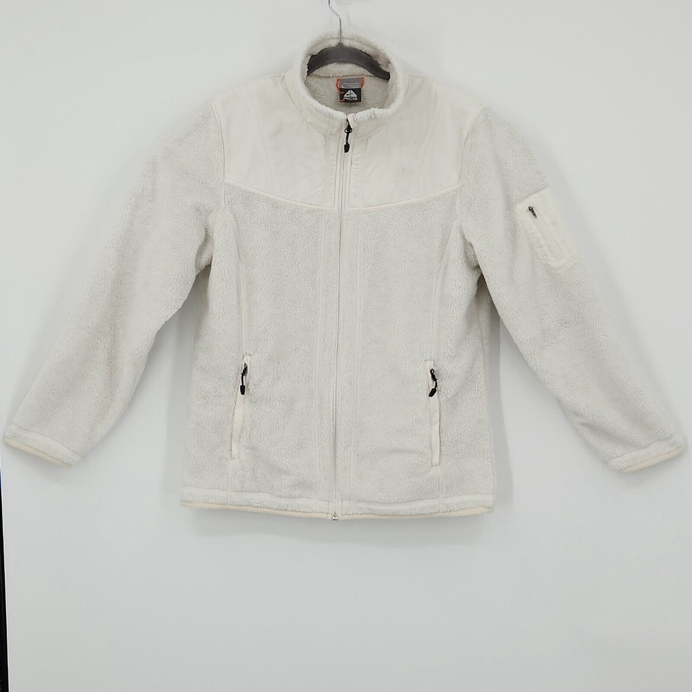 Nike ACG Women’s L White Fleece Light Full Zip Jacket Gorpcore Athleisure